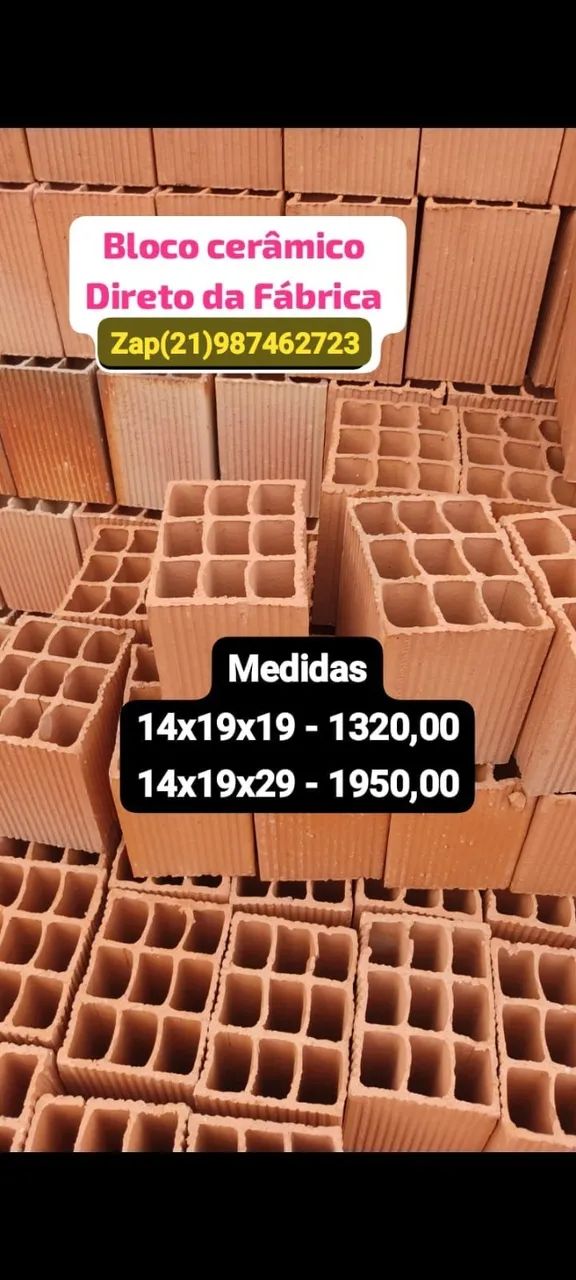 PROMOÇÃO - TIJOLO CERÂMICO - DIRETO DE FÁBRICA