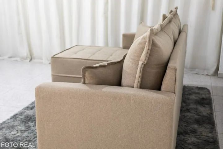 *Sofá 3 Lug. Com Chaise Milão 2.30 cm Linho Pronta Entrega - Foto 3