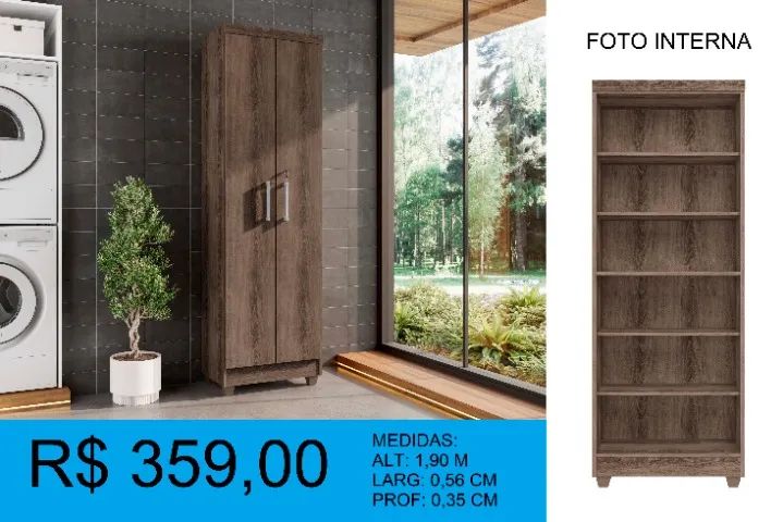 Armario Multi uso - Entrega e montagem GRATIS - com chaves e pés incluso - Foto 4