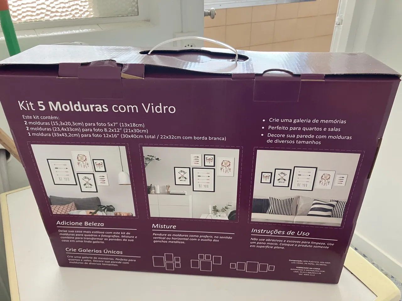 Kit 5 Molduras com Vidro - Decoração para sua Casa