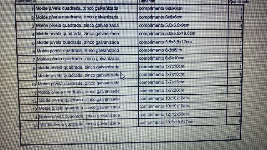 kit 15 molde usado para vela quadrada zinco galvanizado. - Foto 3