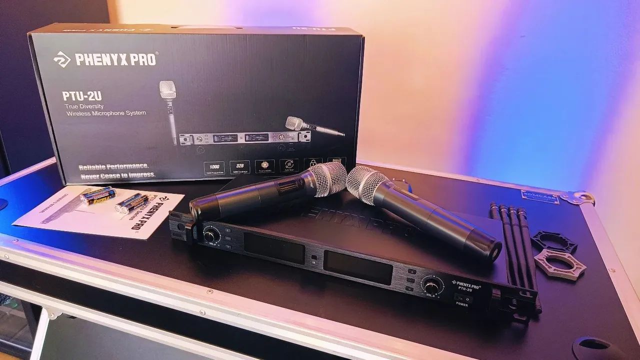 Microfone Sem Fio Phenyx Pro PTU-2U / Profissional Duplo em 1 Unidade de Rack - Foto 4