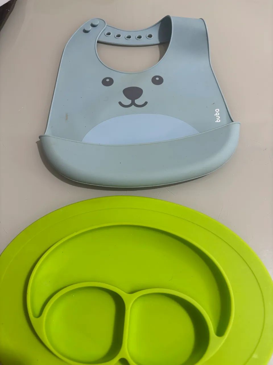 Babador de silicone e pratinho  - Foto 2