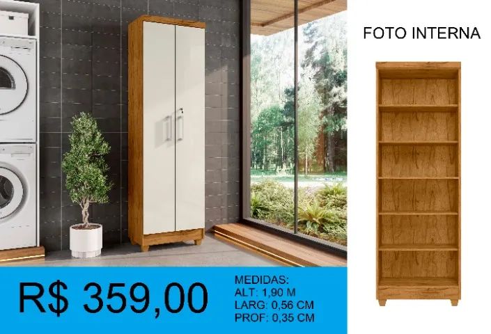 Armario Multi uso - Entrega e montagem GRATIS - com chaves e pés incluso