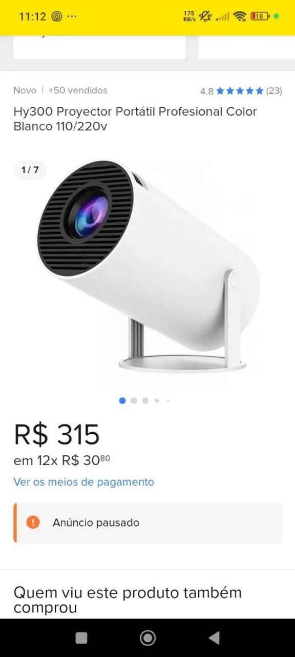 Projetor Portátil Hy300 - USADO - 110/220V