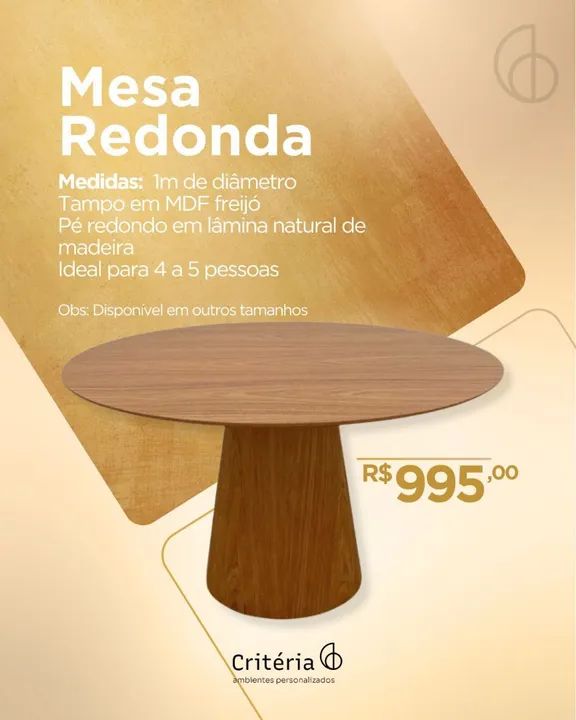 Mesa de jantar com tampo em MDF Freijó  - Foto 2