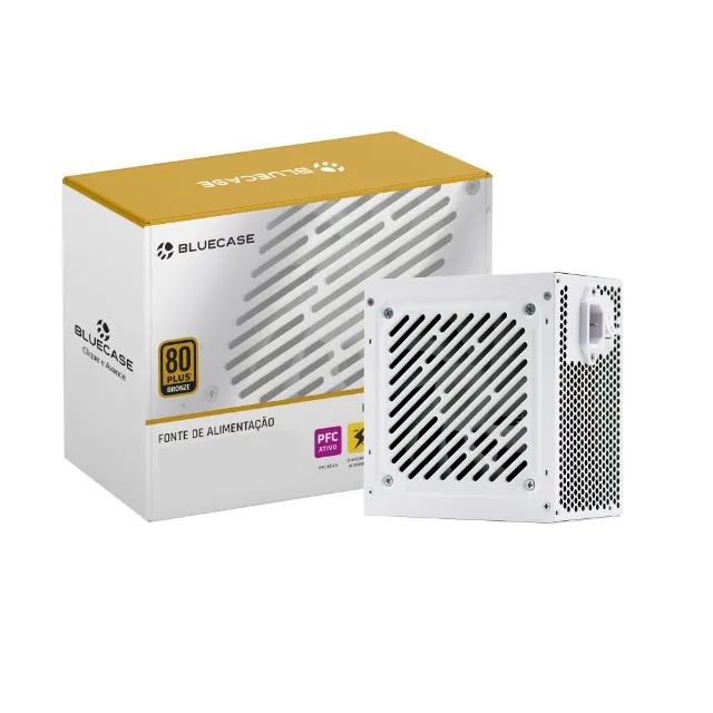 Fonte gamer 600w 80 Plus Bronze Bluecase Branco