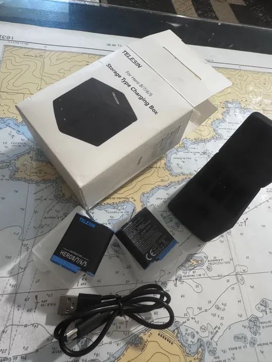 2 baterias GOPRO HERO 8/7/6/5 e carregador tele som