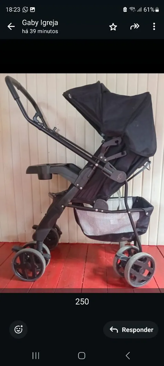 Carrinho de Bebê - Preto - Usado