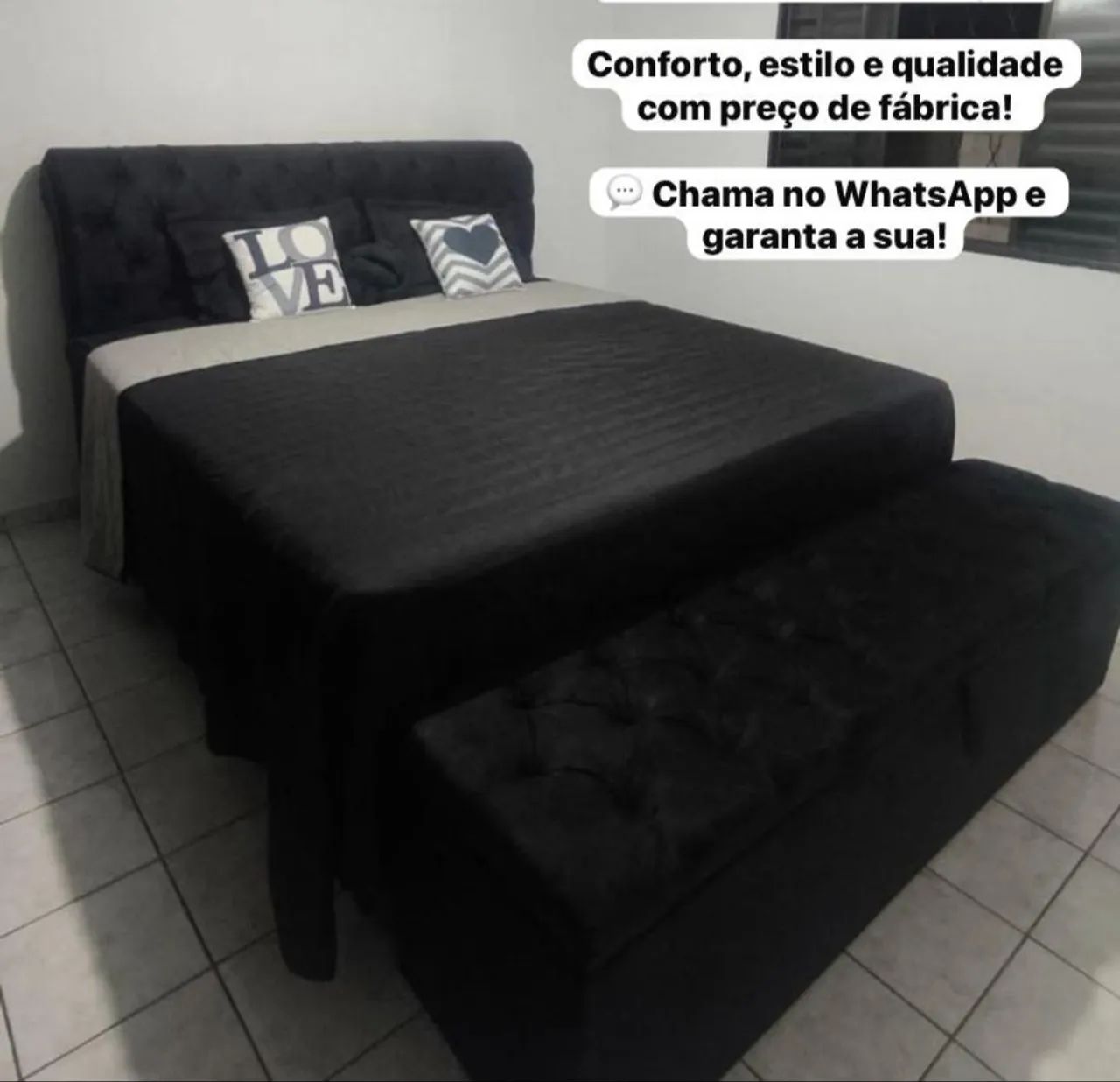 Cama Box Casal  completa  com colchão  molas ensacadas 