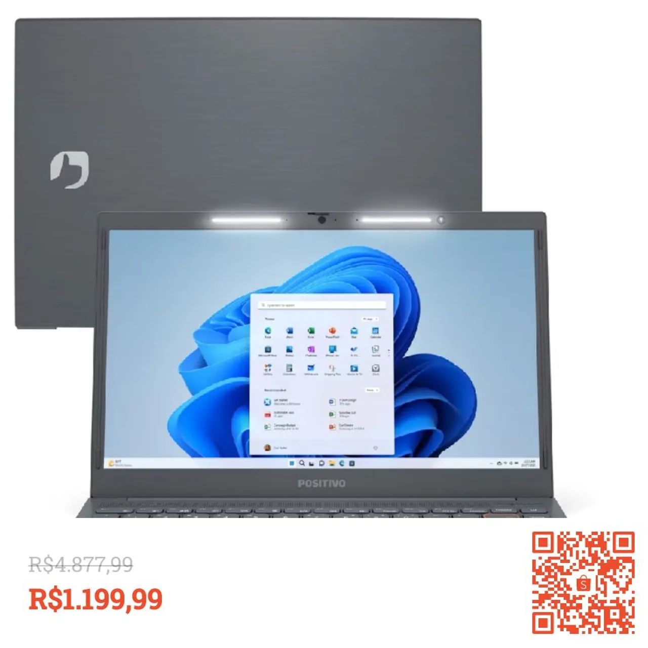 Notebook Positivo - Novo - Tela 14 polegadas - R$1.199,99