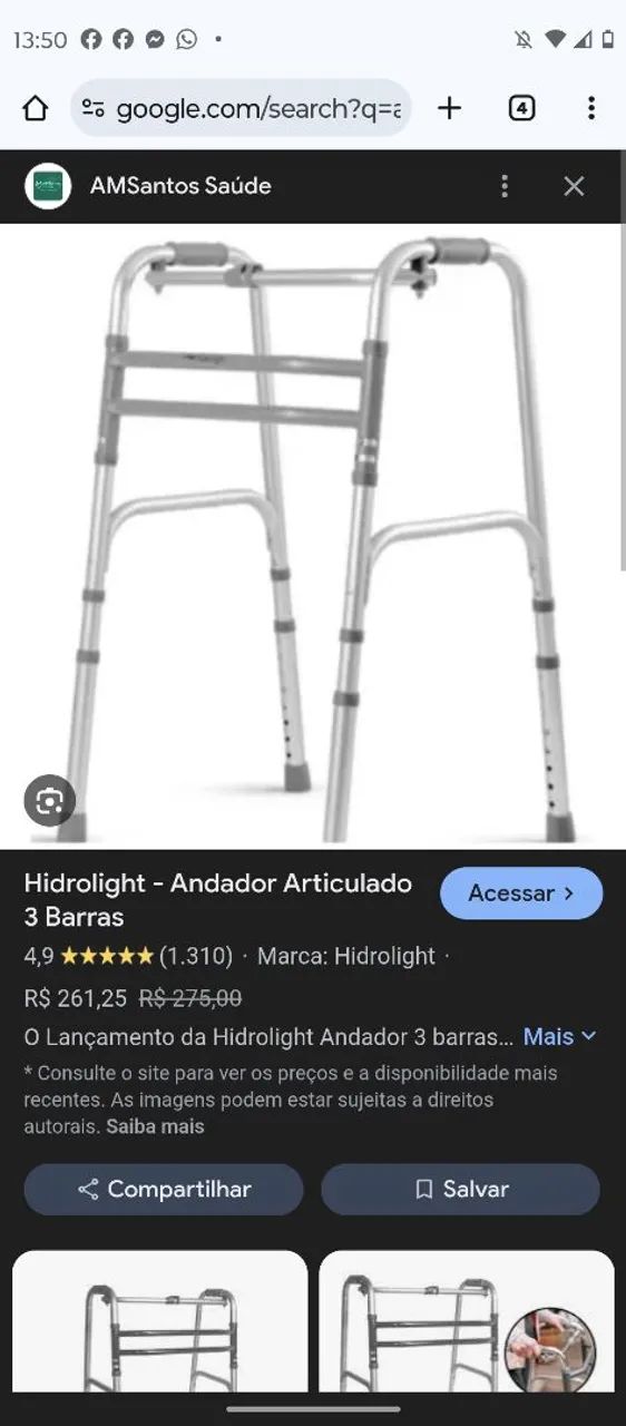 Cadeira de banho fixa ou Andador 