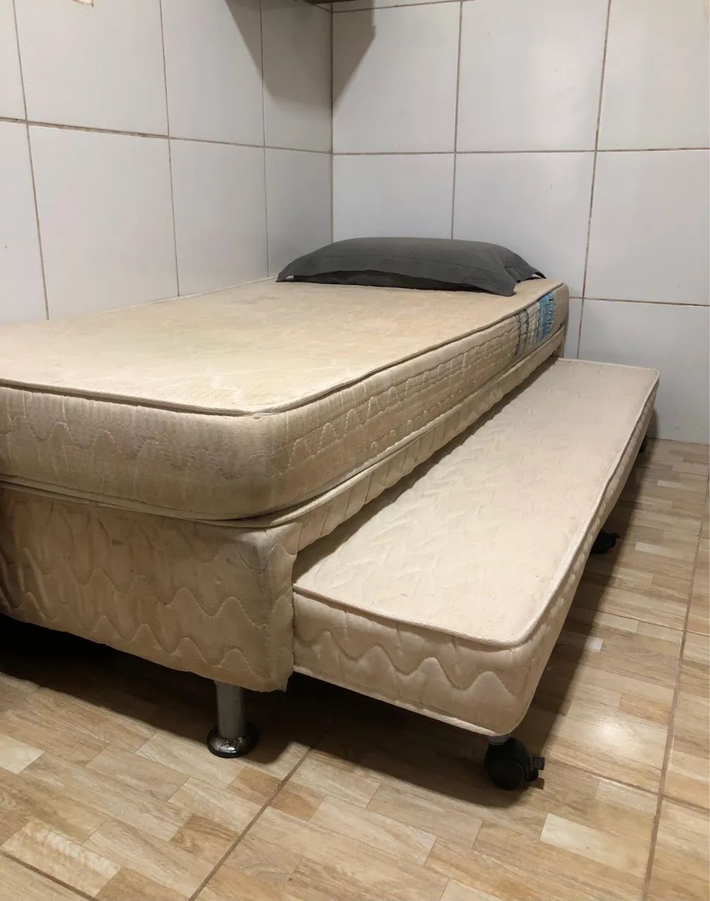 Cama box de solteiro + colchão + bicama auxiliar ORTOBOM - Foto 2