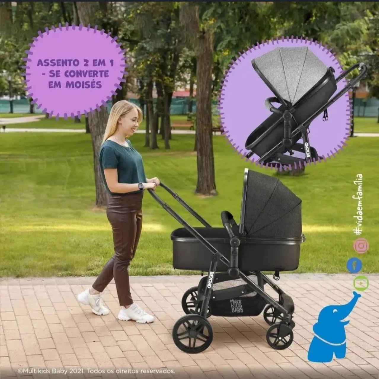 Carrinho de bebê Multikids  - Foto 4