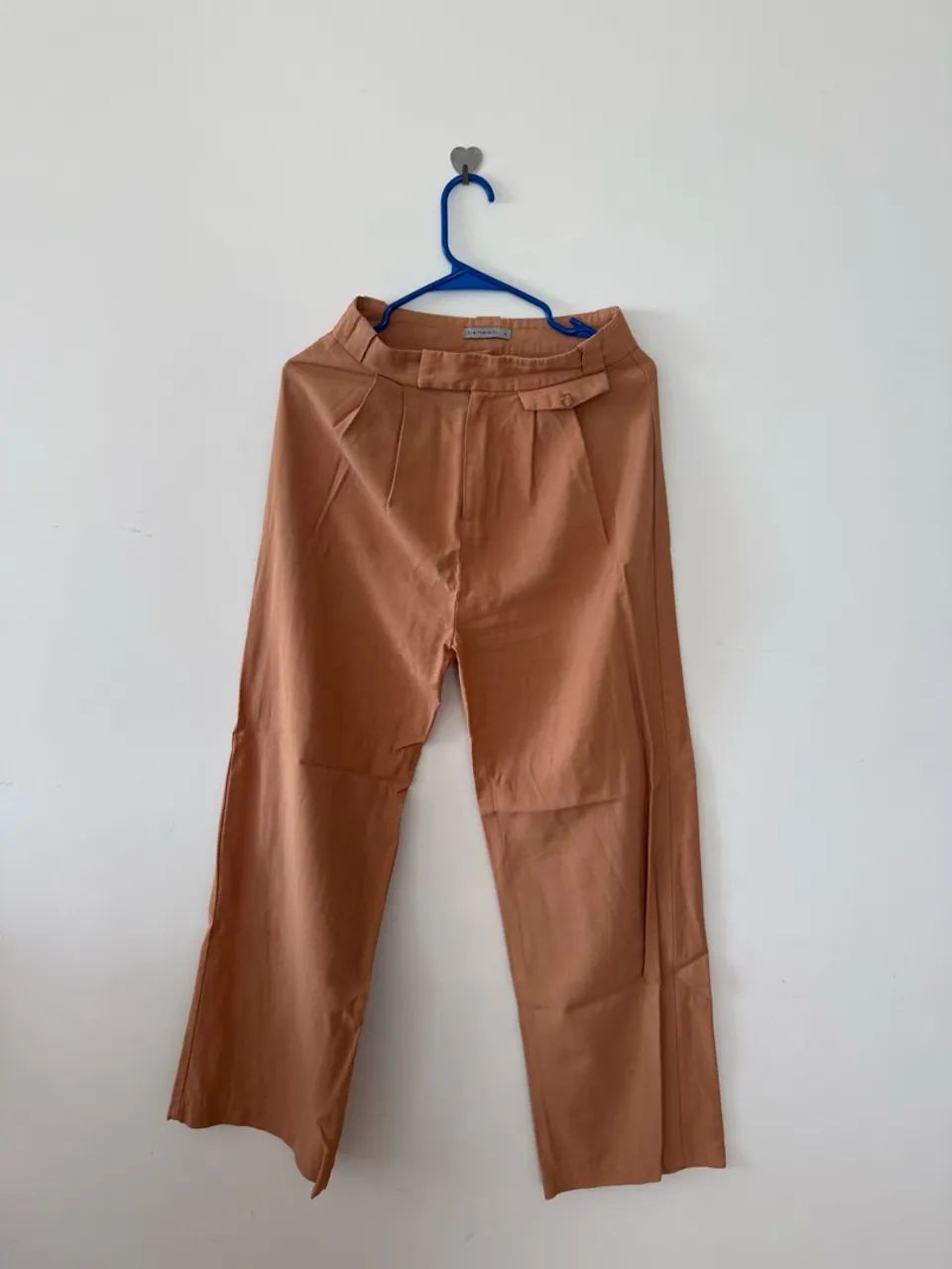 Calça de tecido, marrom, tamanho P