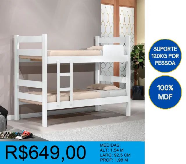 Beliche reforçada em MDF - Entrega e montagem grátis!!  - Foto 2