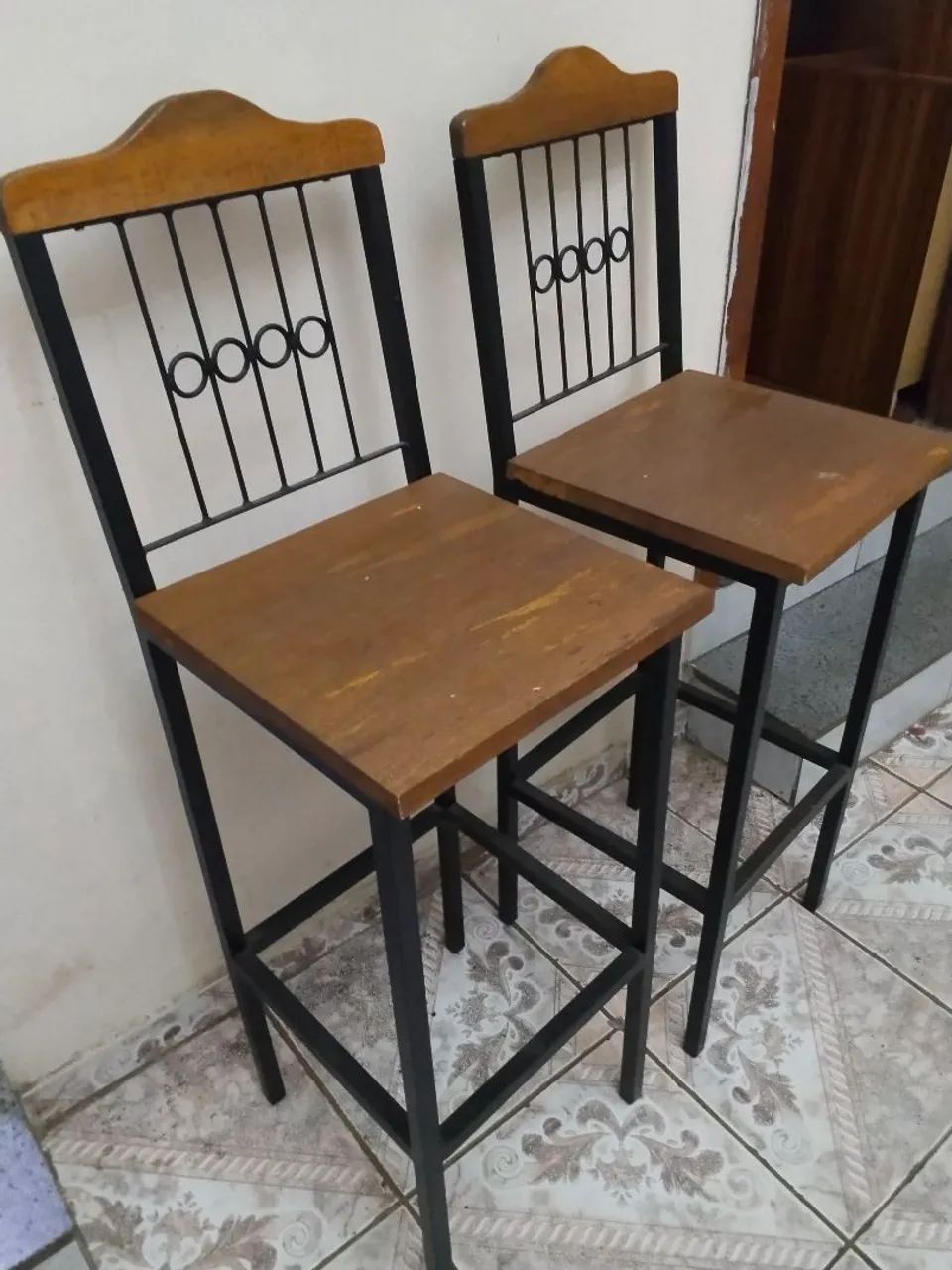 Banqueta ferro e madeira  - Foto 3