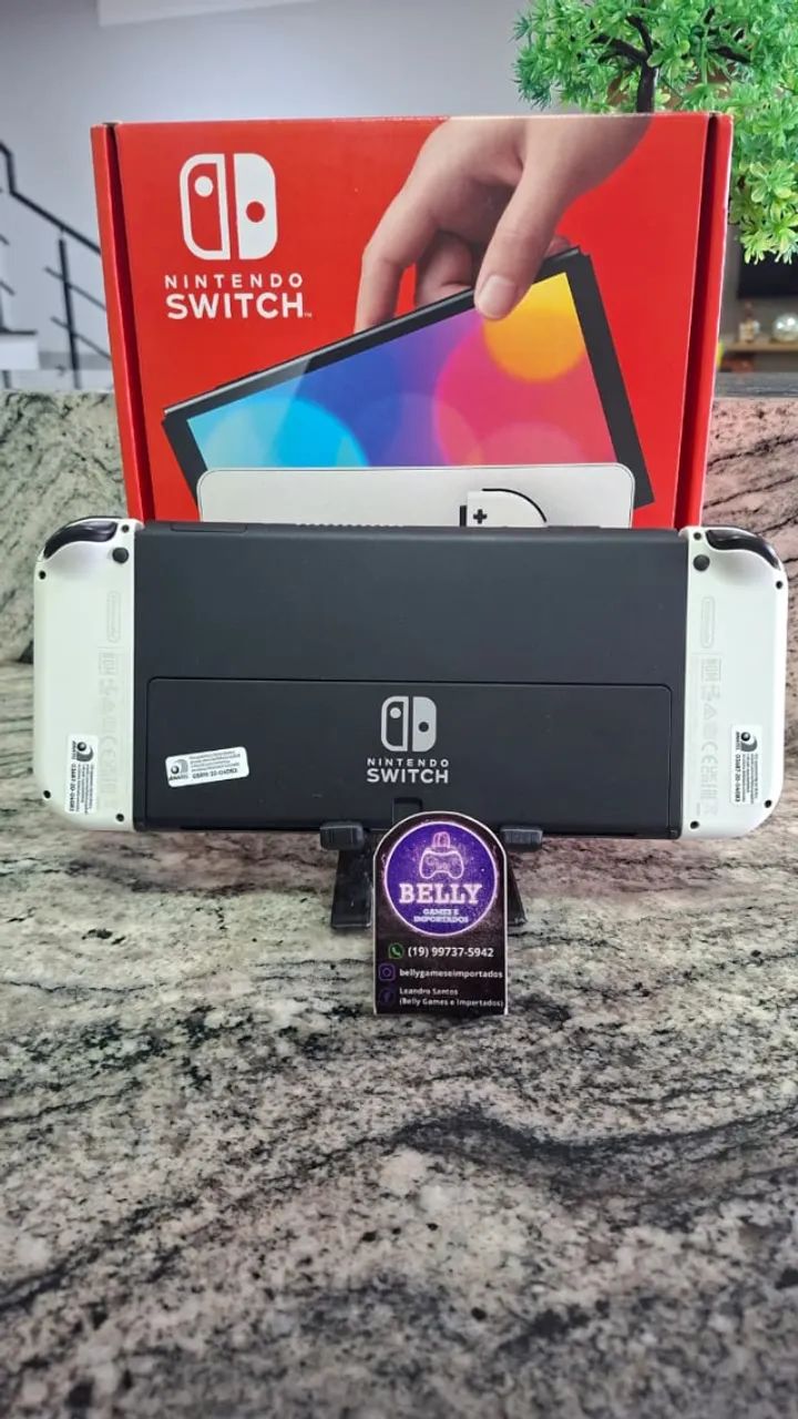 NINTENDO SWITCH OLED BRANCO DESBLOQUEADO NA CAIXA COM 21 JOGOS - Foto 5
