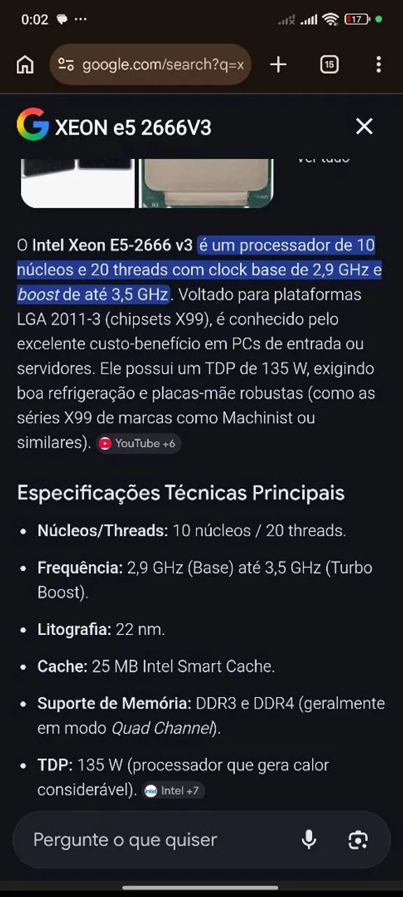 PROCESSADORES XEON's