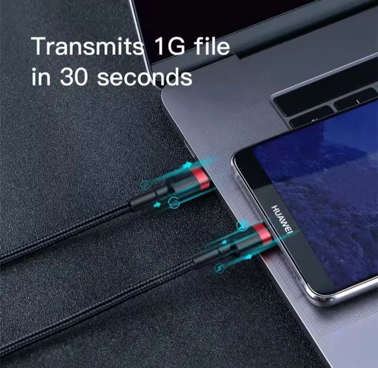 Cabo Turbo USB C para C Baseus 60w 1M - Foto 4