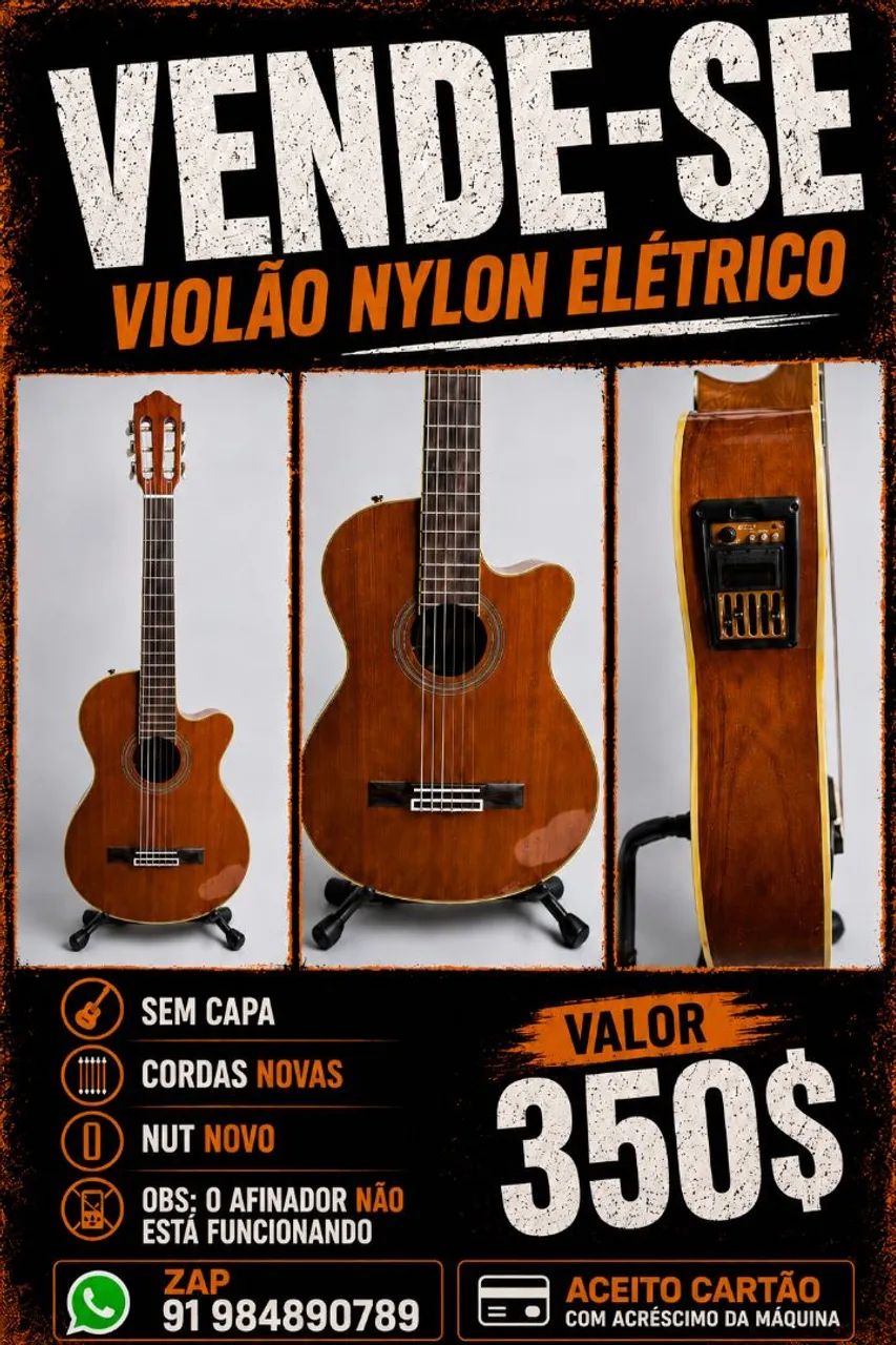 Violão nylon elétrico 