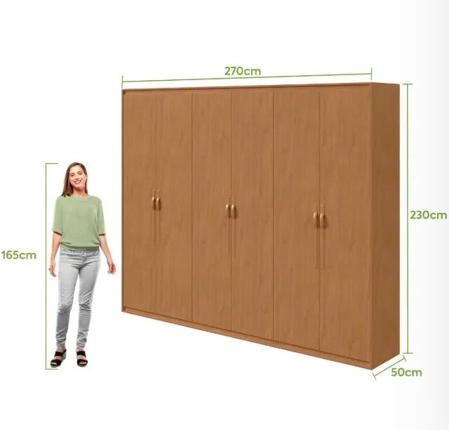 Guarda Roupa 6 Portas Select 270 Amêndoa - Foto 2