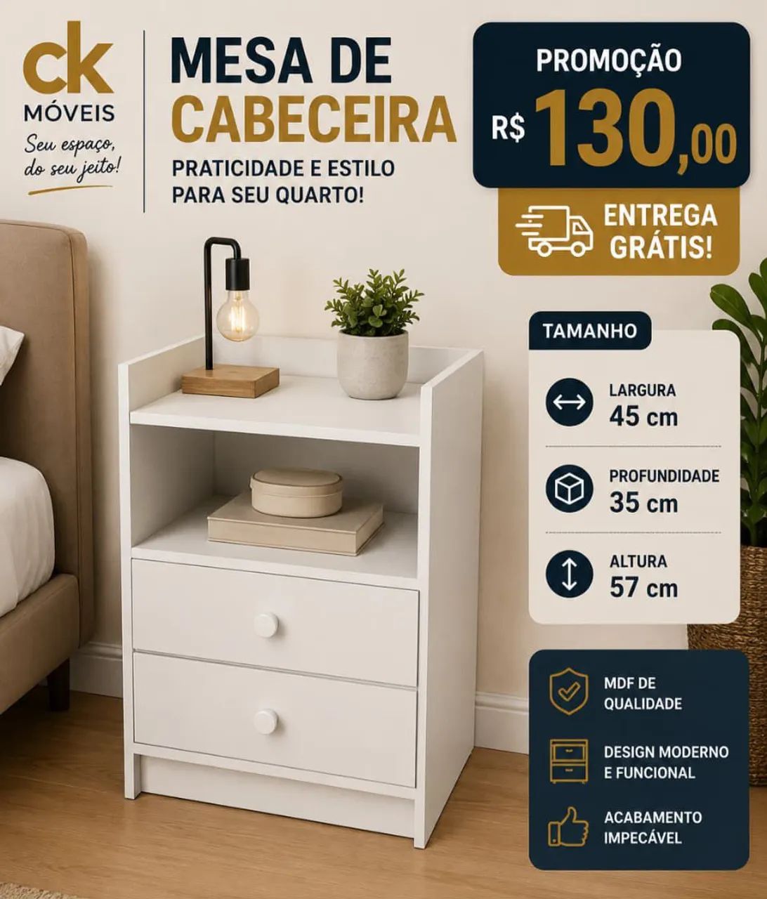 Criado Mudo/Mesa de cabeçeira  - Foto 4