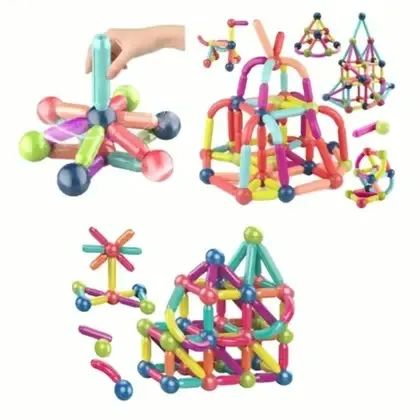 BRINQUEDO INTELIGENCIA COM BARRAS MAGNETICAS 128PC - Foto 4