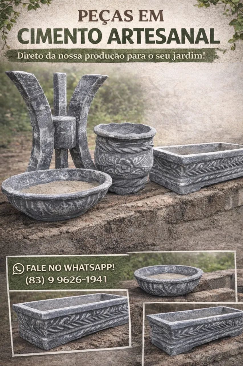 Jarros de plantas, vasos rústico 