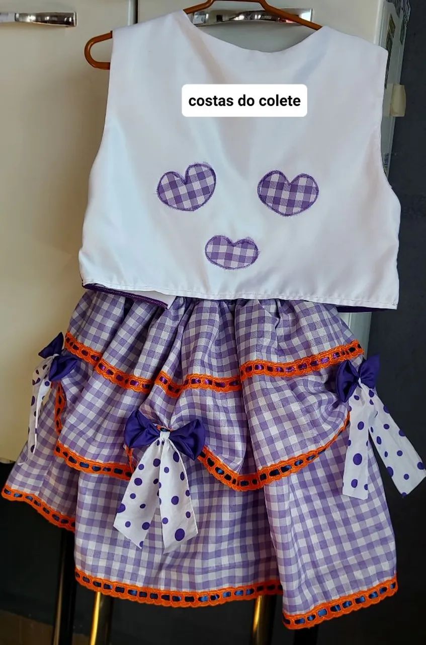 Conjunto Junino saia e colete, N°36, exclusivo e novo - Foto 4