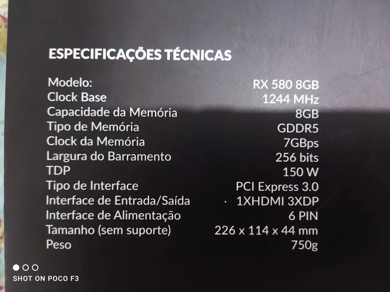 Placa de vídeo RX 580