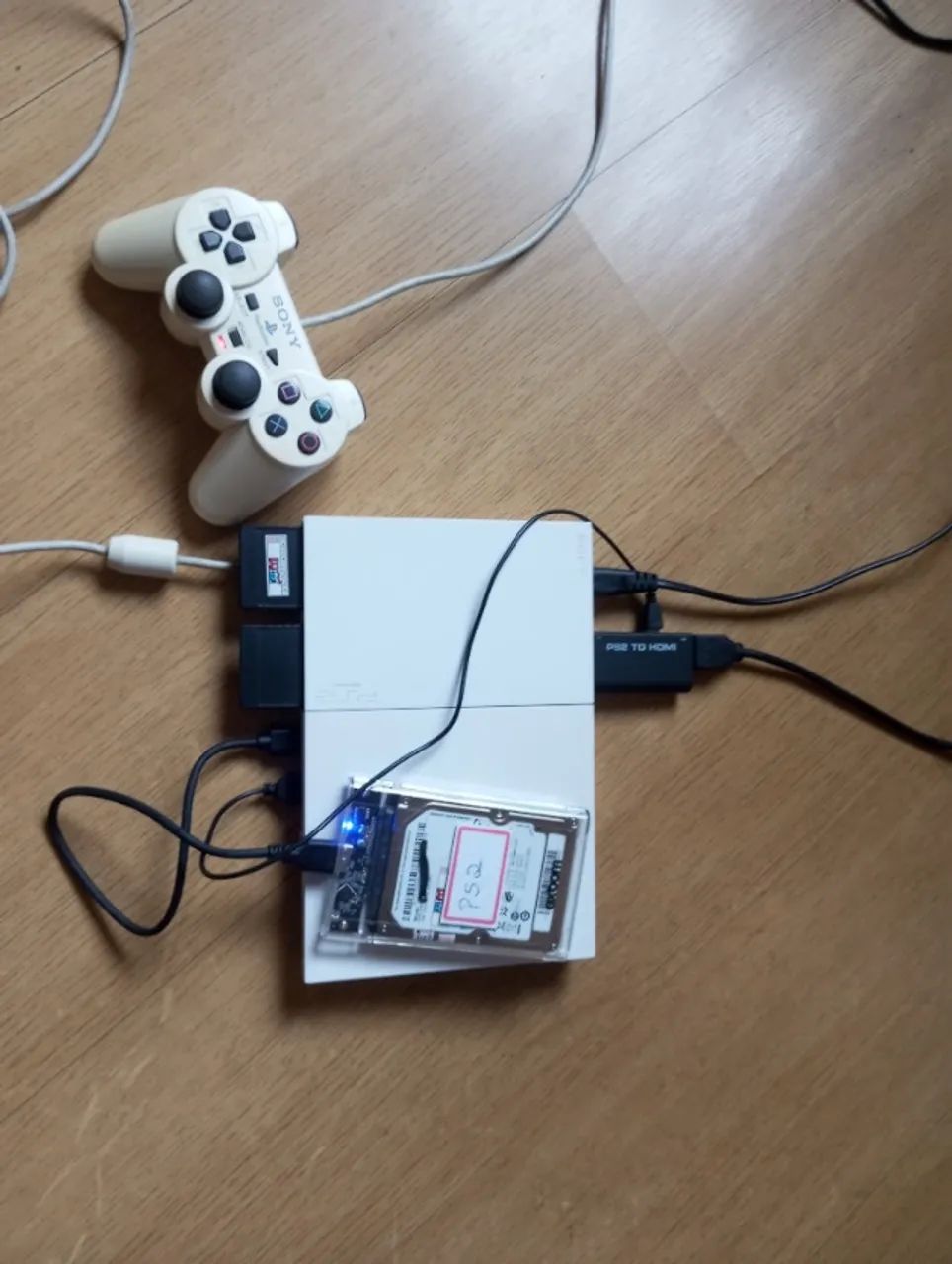 Playstation 2 Branco + HD externo com 200 jogos - Foto 2