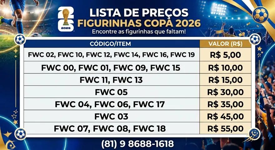 Figurinhas da Copa CAMARAGIBE  - Foto 2