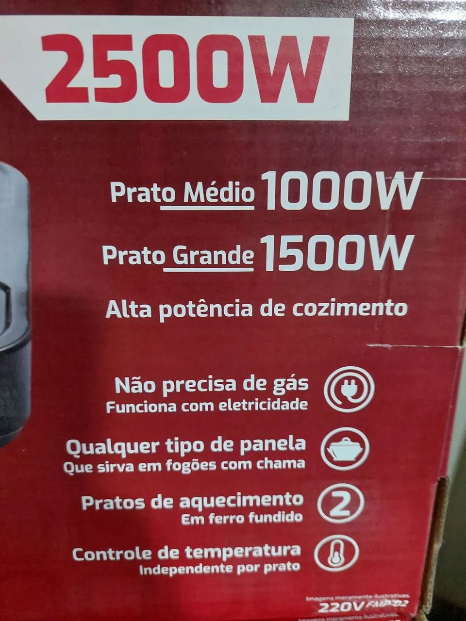 Fogão elétrico dois pratos preto  - Foto 4