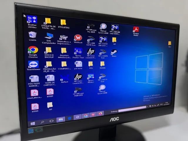 Monitor Aoc 18,5 Polegadas Wide E950sw Led Preto Ótimo Est - Foto 4