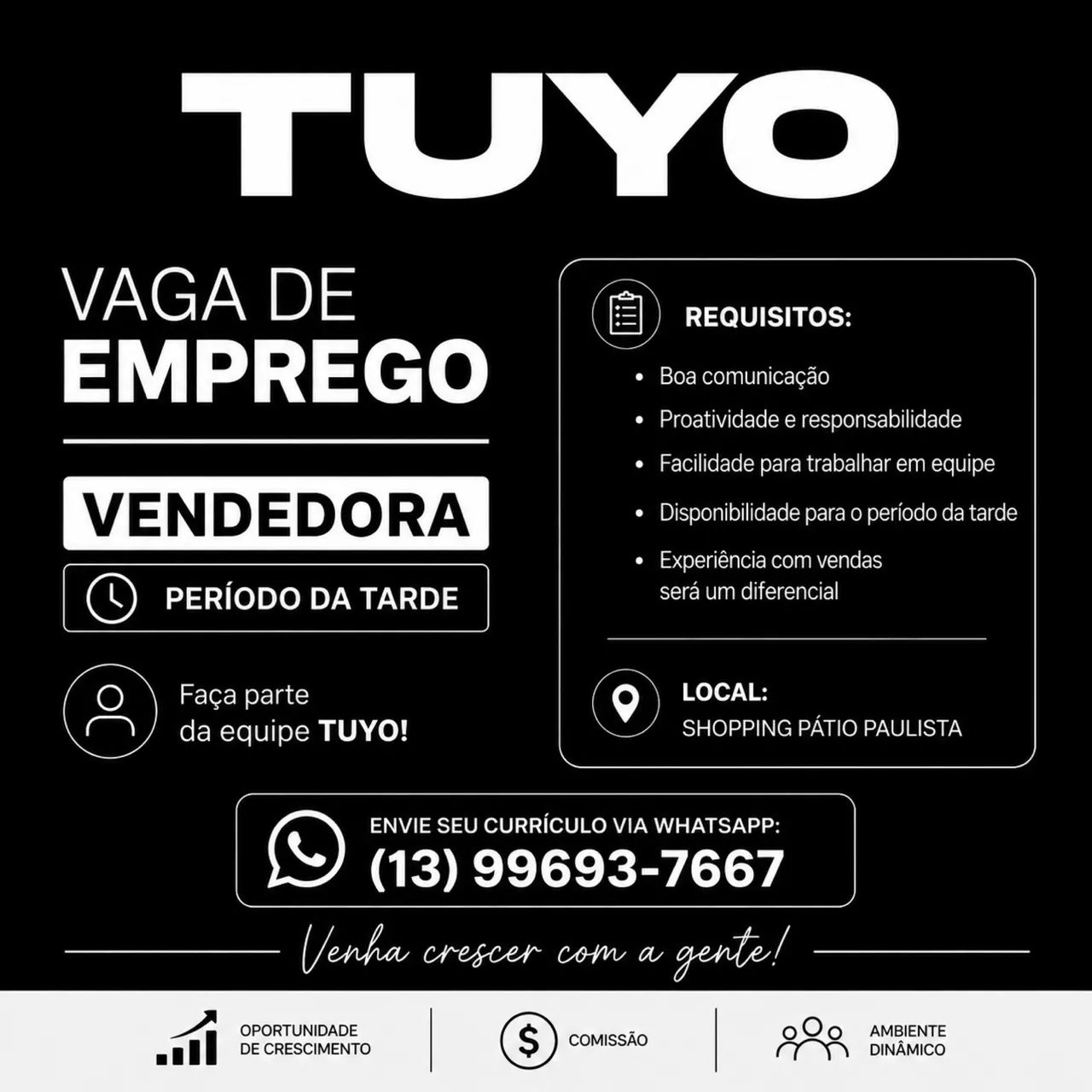 Vaga de vendedora 