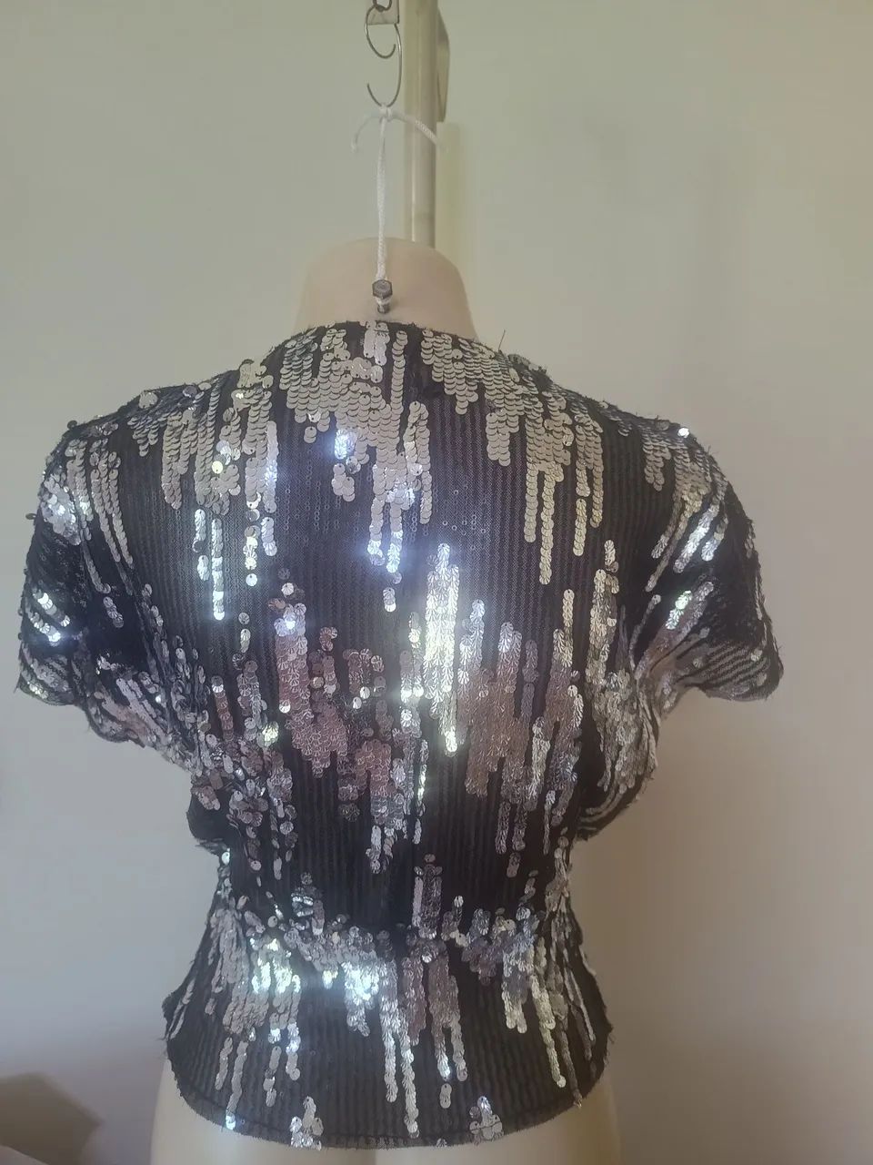Blusa Zara Original Preta Com Paetês  - Foto 3