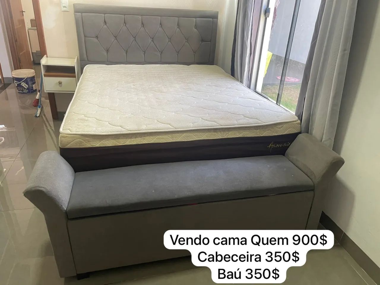 Vendo cama cabeceira e baú valores individuais  - Foto 2