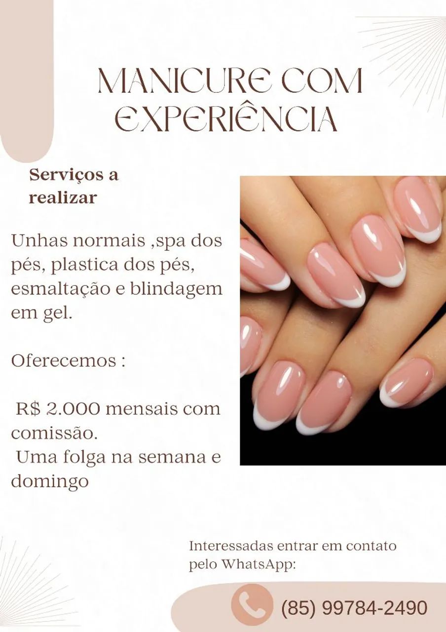 Manicure com experiência 
