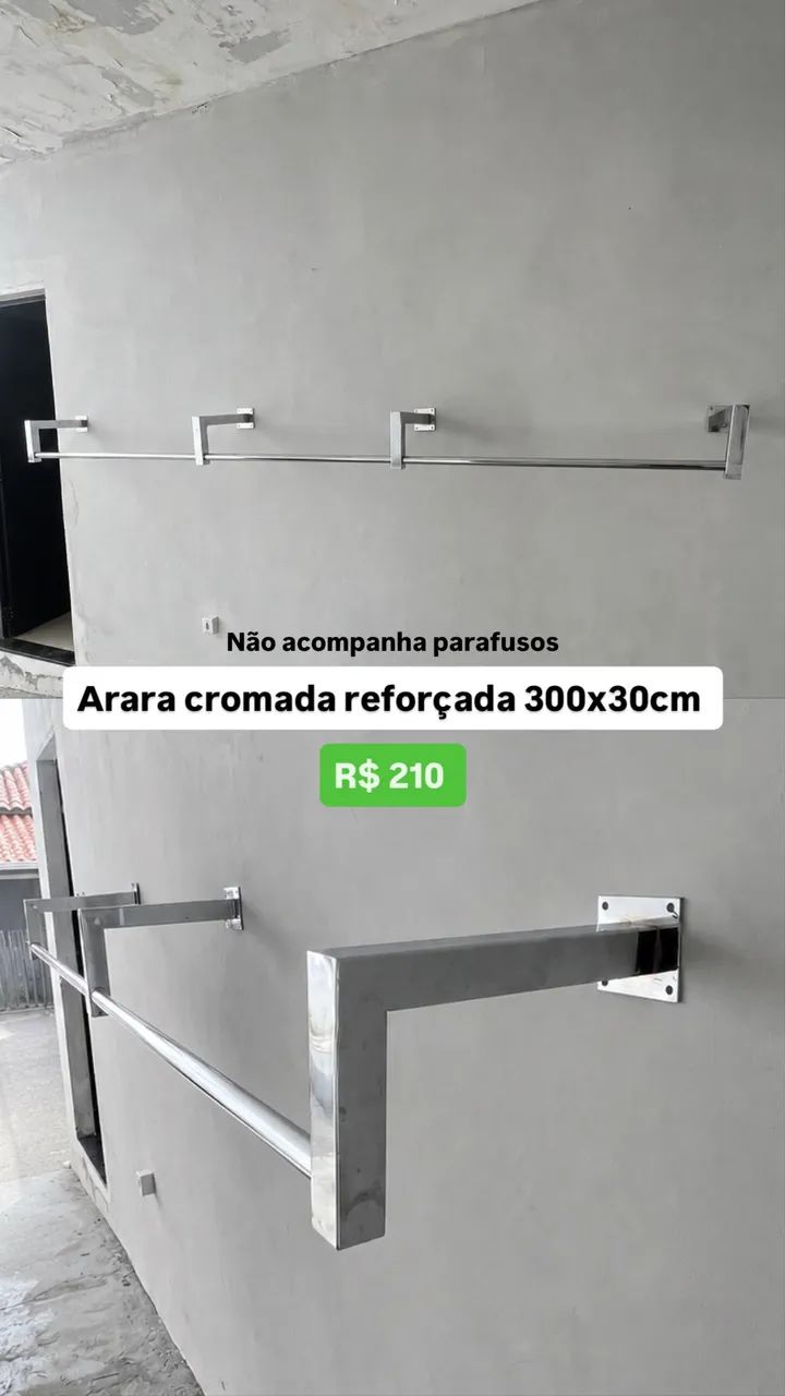 LOTE DE ARARAS CROMADAS PARA LOJA DE ROUPAS - Foto 3
