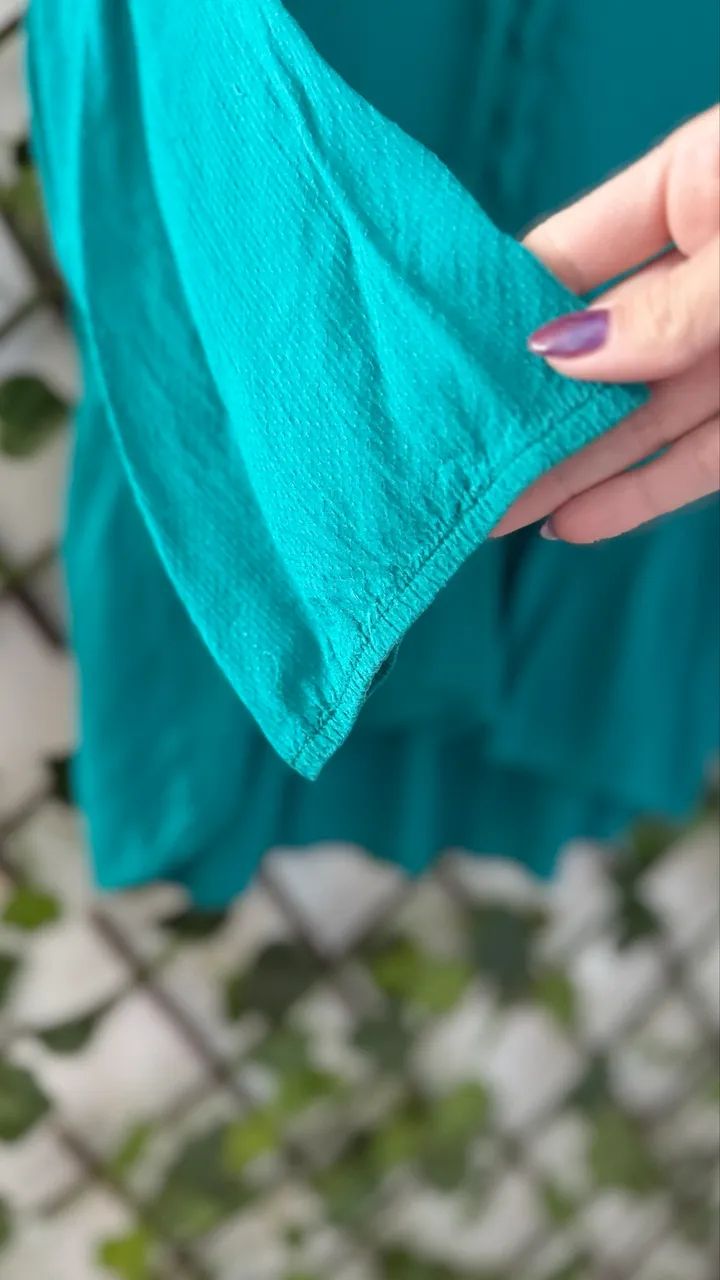 Blusa feminina verde turquesa - Foto 3