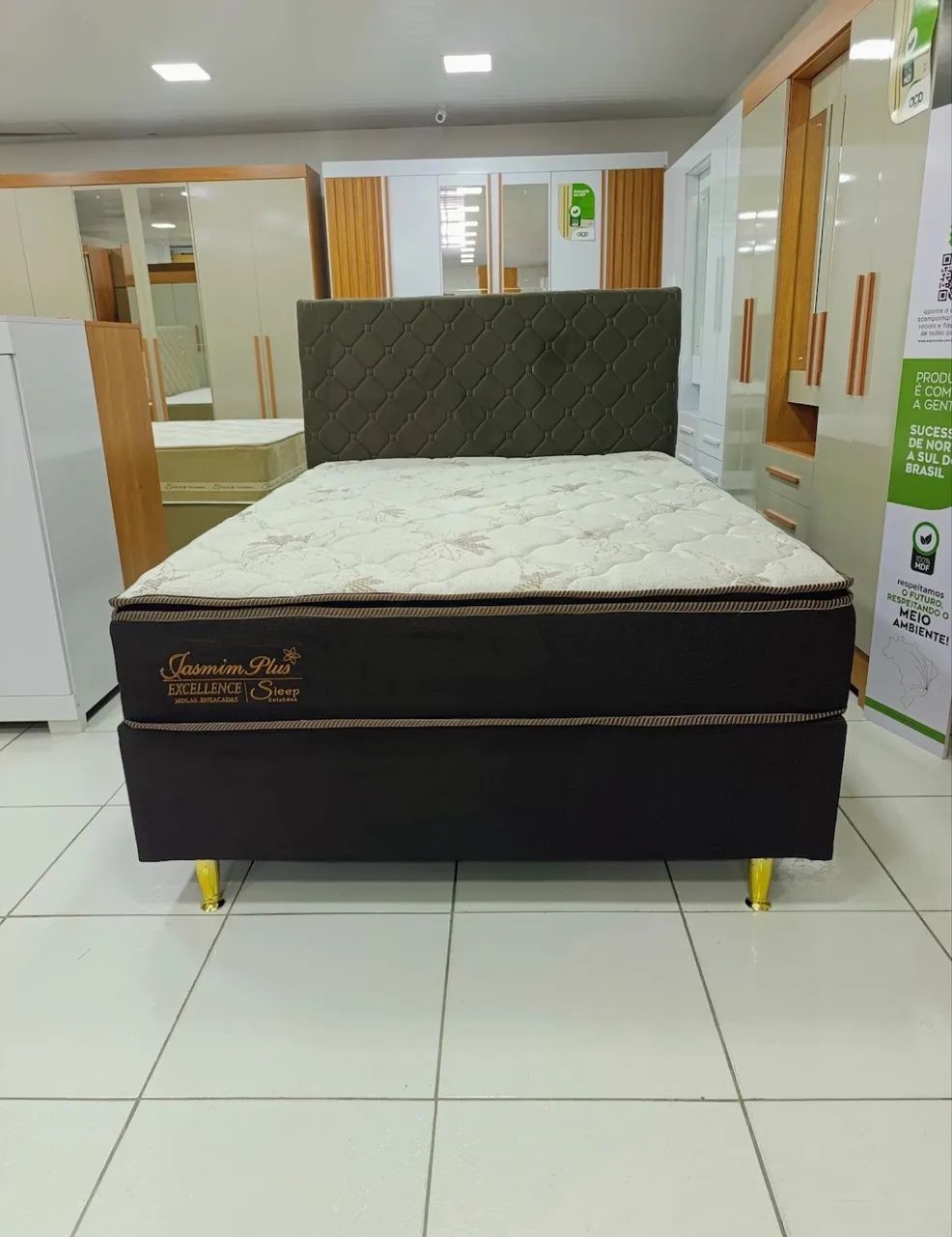 Cama Box Casal Jasmim Plus Excellence com Pillow Top (Base + Colchão) - Foto 4