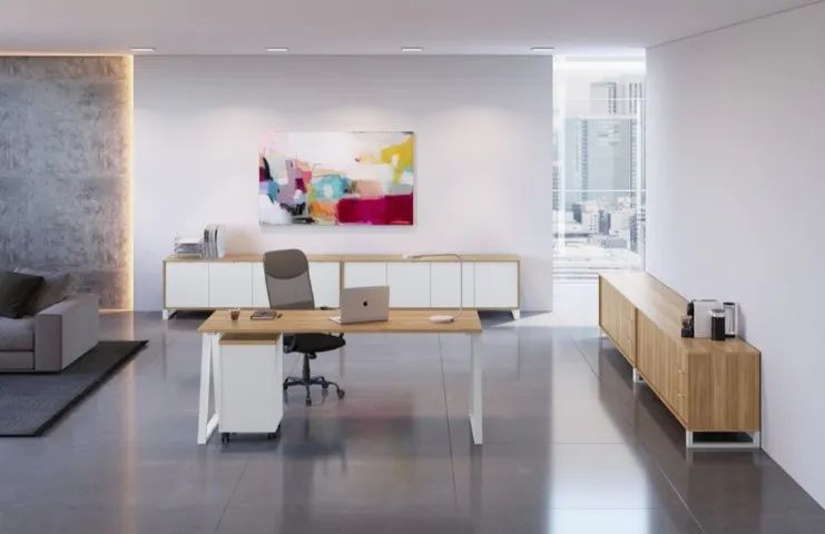 Móveis/Escritório/Mesa+Gaveteiro+4 Armários Credenza, R$10.010,33!