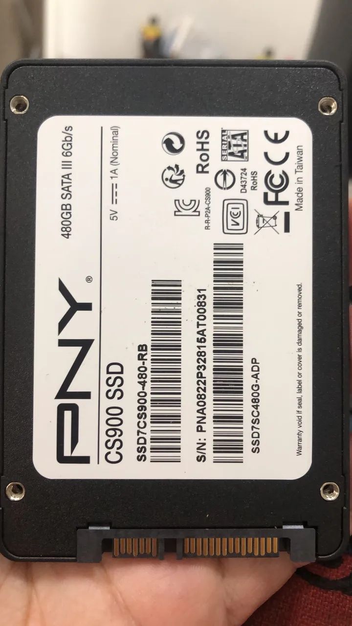 Ssd Pny 480gb 100% só hoje vem 