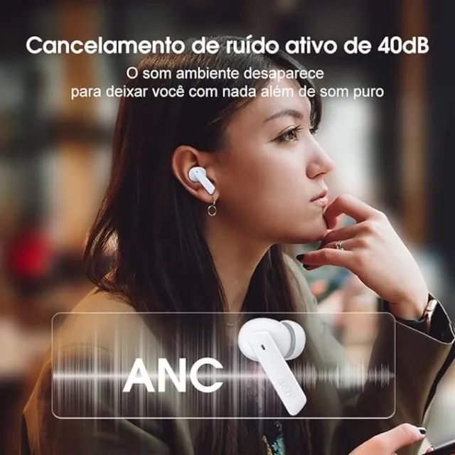 Fone Qcy Ht05 Melobuds Bluetooth 5.2 Com Cancelamento ANC - Preto - Foto 4