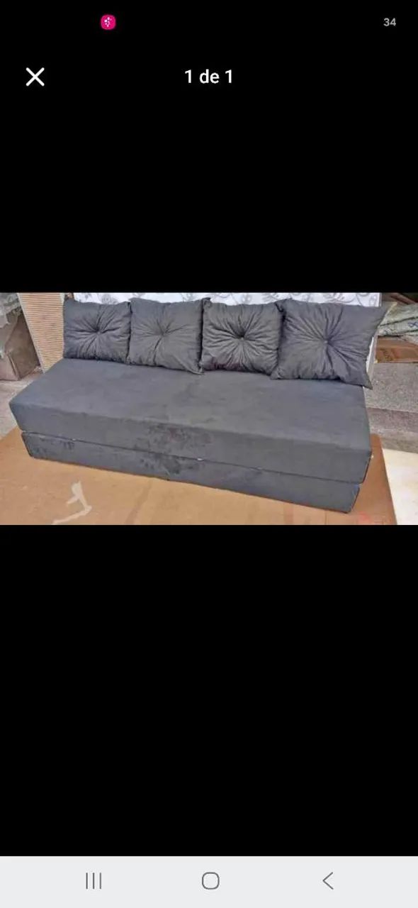 SOFA BICAMA COM ALMOFADAS 