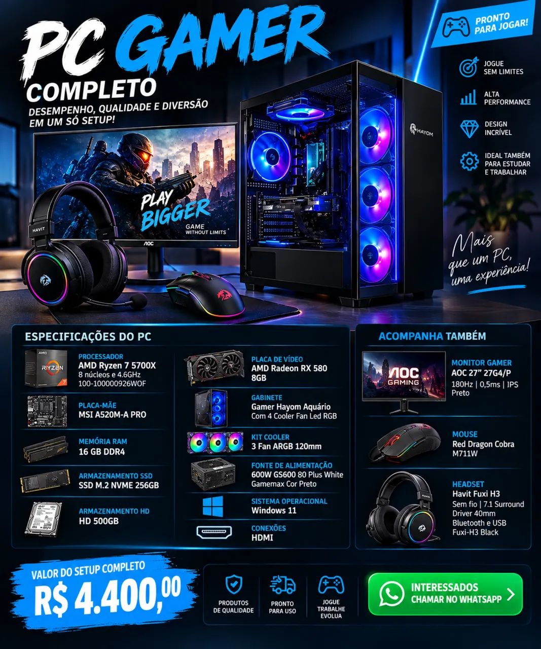 Computador Gamer - Novíssimo 