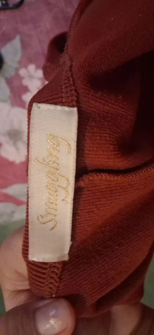 Blusa Marrom/terracota transpassada com decote em V - Foto 5