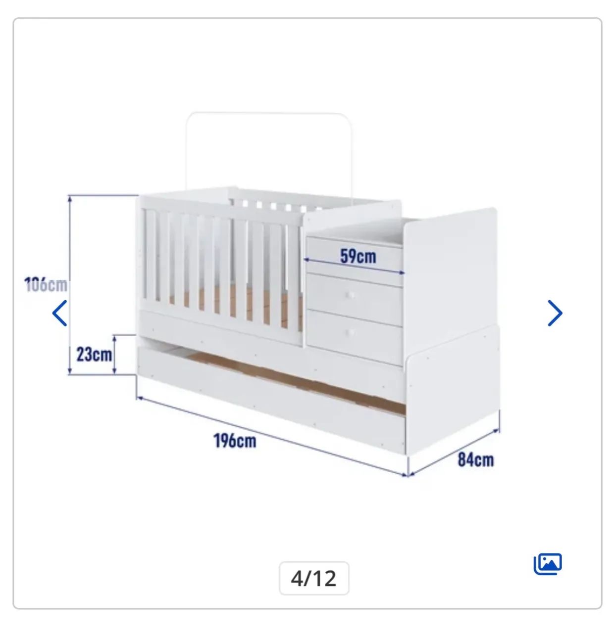 Berço cama multifuncional com 3 gavetas - Foto 5