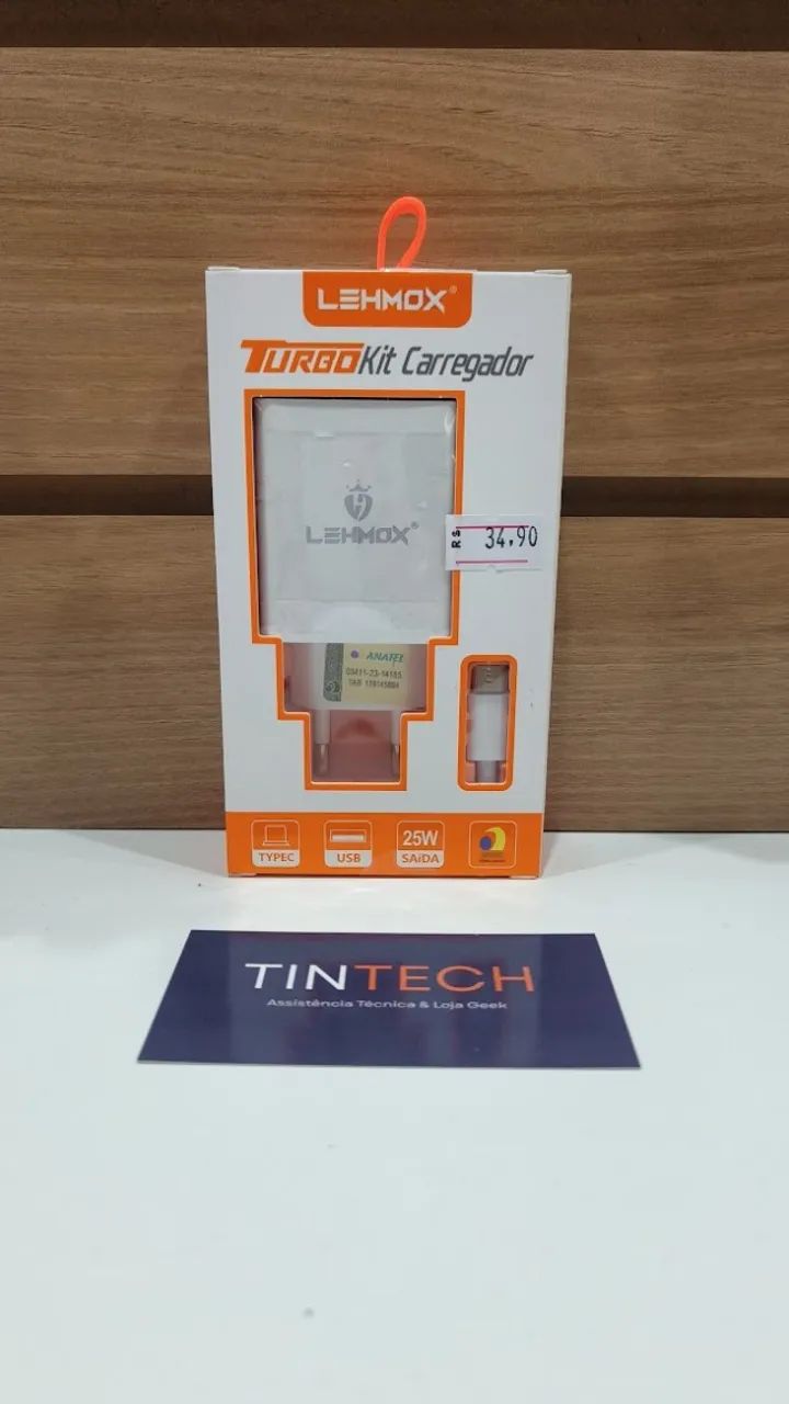 Kit Carregador Lehmox Turbo 25W USB-C + Cabo
